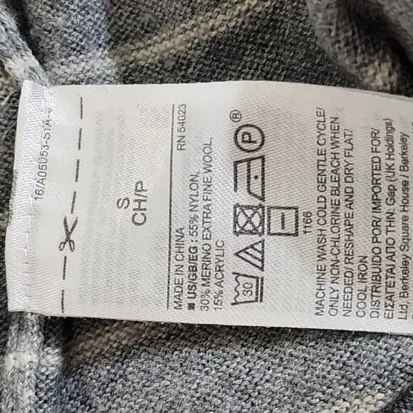 Grey Gray Striped Small Gap Sweater - Picture 5 of 5